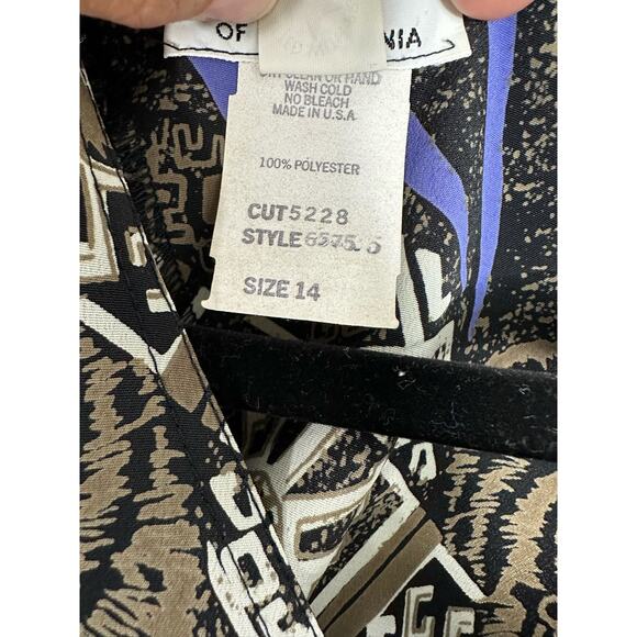 Vintage Coco of California Two-Piece Tiger Abstract Print Size 14 - Picture 7 of 9